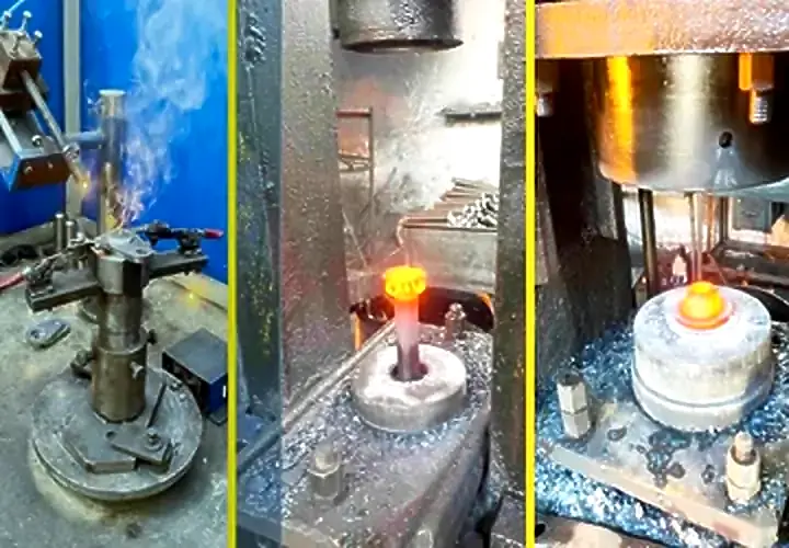 Induction heating and hot forging of steel blanks