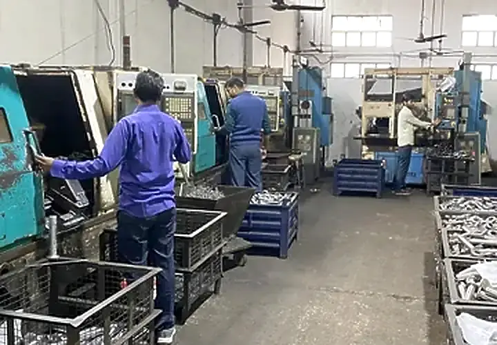 CNC operators machining agricultural spare parts