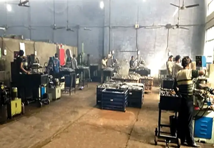 Drilling and finishing section for agricultural parts