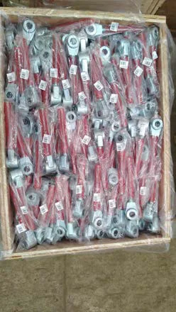 Stabilisers packed in a wooden export crate