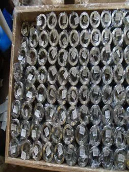 Zinc-plated bushes packed in an export crate