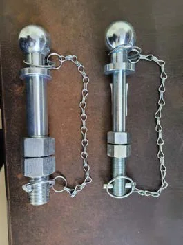 Hitch ball pins with safety chain and linch pin