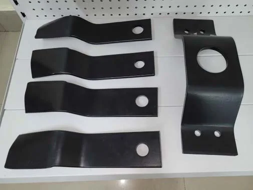 Rotary cutter blades (mower blades) and mounting bracket