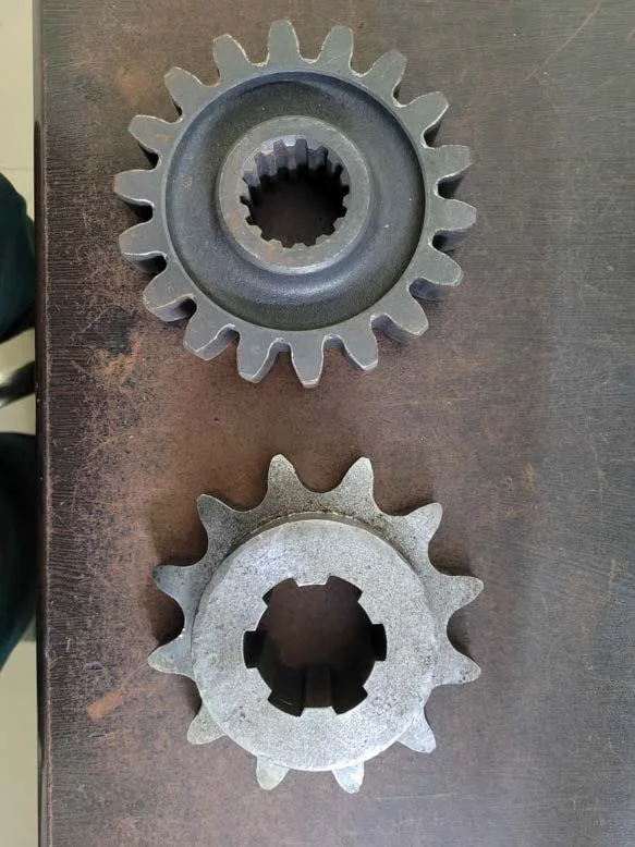 Splined sprockets and gears